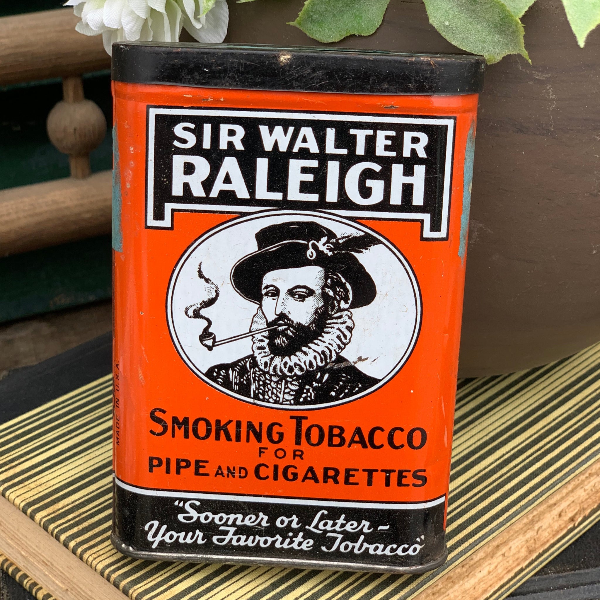 vintage sir walter raleigh tobacco tin Advertising Sign sold at auction from 3rd April to 6th April Sir Walter Raleigh Sliced Plug