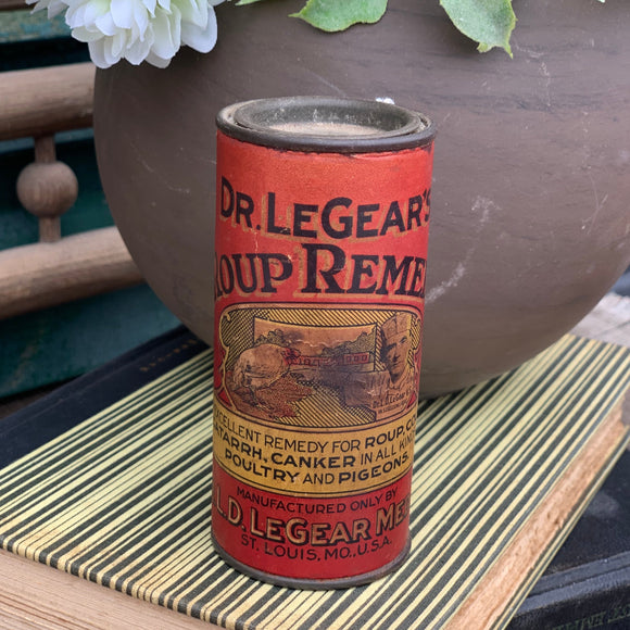 dr le gear Vintage Dr. Legear's Roup Remedy Tin – The Gentleman's Stache, DBA Mercantile 1858