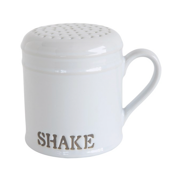 White Stoneware 'Shake' Shaker