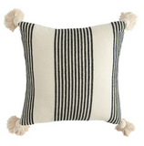 Rayon & Cotton Striped Pillow w/ Tassels