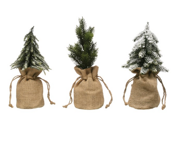 Faux Tree in Burlap Bag