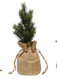 Faux Tree in Burlap Bag