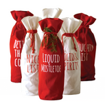 Drawstring Wine Bag w/ Holiday Sentiment