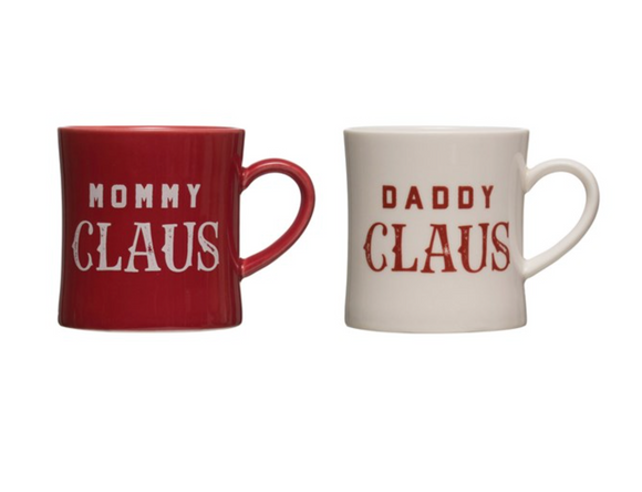 Stoneware Mommy/Daddy Claus Mug