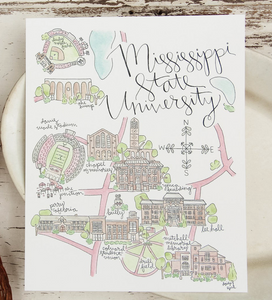 Mississippi State University Watercolor Print