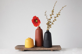 Embossed Mod Stoneware Vases