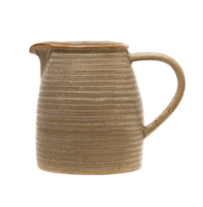 Matte Grey Reactive Glaze Stoneware Pitcher