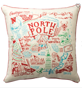 North Pole Map Pillow