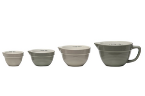 Grey Stoneware Measuring Cup Set