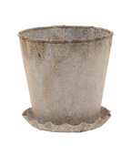 Galvanized Planter w/ Scalloped Base