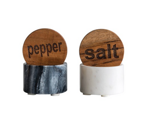 Marble Salt/Pepper Cellar w/ Lid