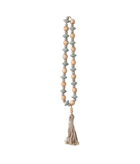 Abaca Wood Beads w/ Tassel
