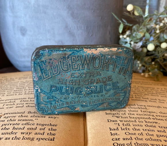 edgeworth plug slice tobacco tin Vintage Antique Extra High Grade WW2 United States Edgeworth Extra