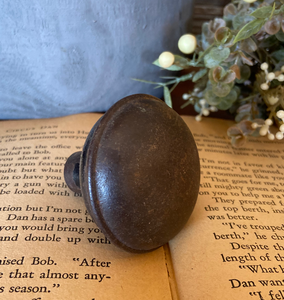 Vintage Black Ceramic Door Knob