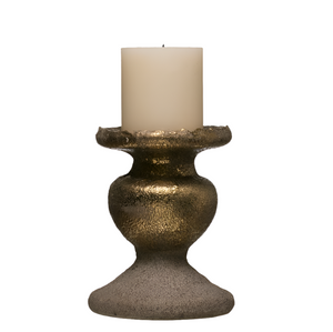 Terra-cotta Candle Holder With Gold Finish