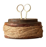 Wooden Spool w/ Jute & Scissors