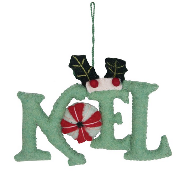 Embroidered Noel Felt Ornament