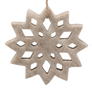 Large Marble & Alabaster Snowflake Ornament