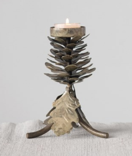 Brass Pinecone Tealight Holder