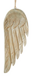 Hand-Carved Wooden Wing Ornament