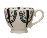 Black & White Printed Stoneware Mug