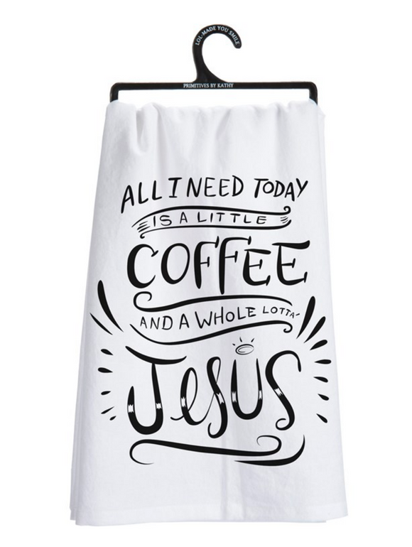Coffee and Jesus Tea Towel