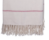 Red & Cream Brushed Cotton Throw