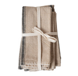 Beige & Black Cotton Napkin Set