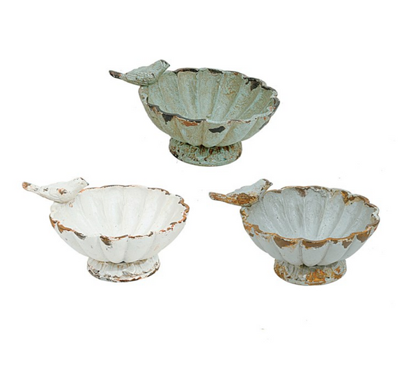 Decorative Pewter Bowl w/ Bird