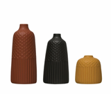 Embossed Mod Stoneware Vases