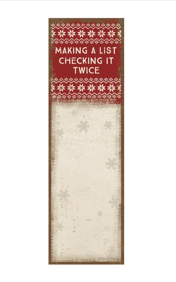 Making A List & Checking It Twice List Notepad