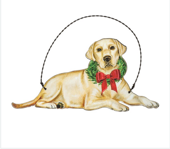 Christmas Yellow Lab Ornament