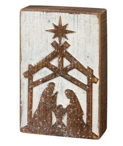 Wooden Nativity Block Sign