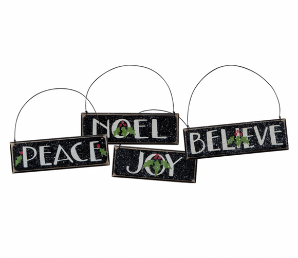 Wooden Holiday Sentiment Ornament