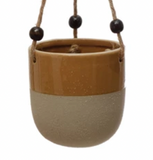 Hanging Stoneware Planter w/ Beads