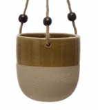 Hanging Stoneware Planter w/ Beads
