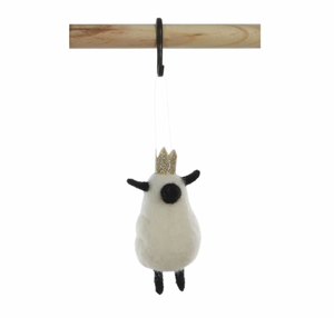 Felt Sheep w/ Crown Ornament