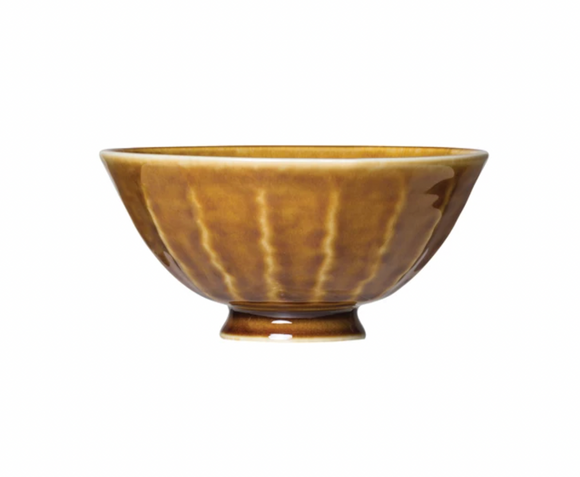 Vintage-Style Brown Porcelain Bowl