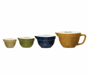 Multi-Color Stoneware Measuring Cup Set