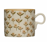 Floral Printed Stoneware Mug