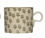 Floral Printed Stoneware Mug