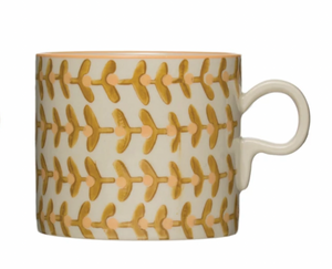 Floral Printed Stoneware Mug