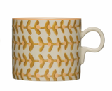 Floral Printed Stoneware Mug