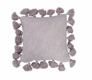 Lavender Woven Cotton Pillow w/ Tassels