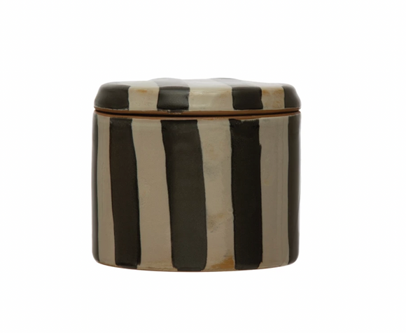 Stoneware Canister w/ Stripes