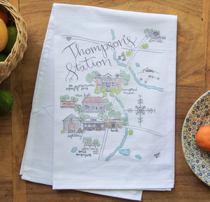 Thompson's Station Map Tea Towel