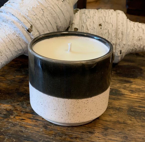 White Peppercorn + Chai 10oz Soy Candle in Pottery