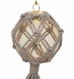 Glass Ball & Macrame Ornament w/ Tassel