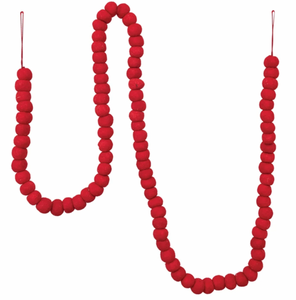 Red Wool Felt Ball Garland