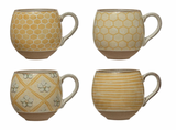 Stoneware Mug w/ Bee Pattern